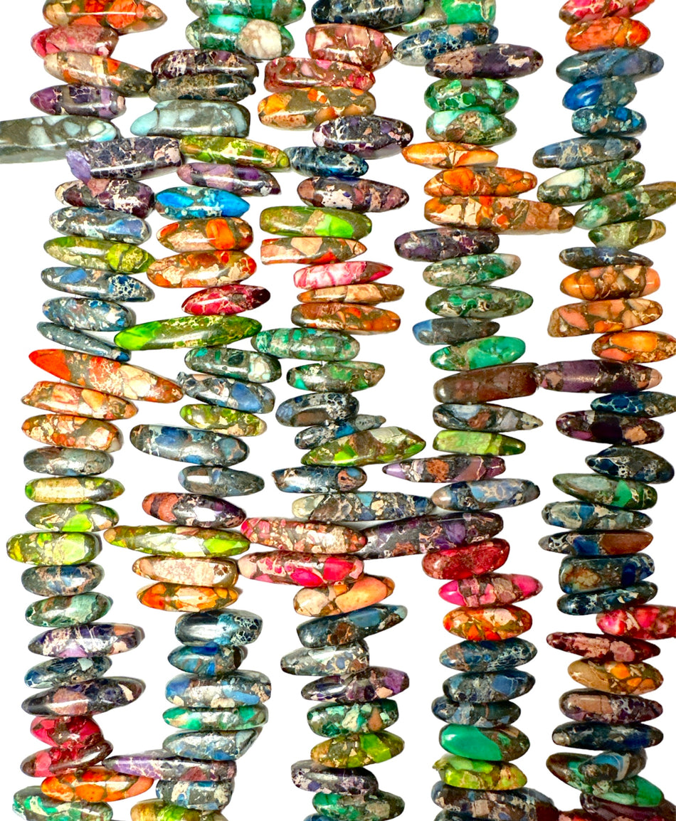 Multicolor Long Jasper Chunk Strand