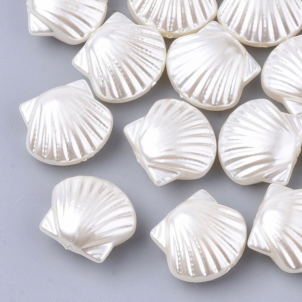 Shell With Ab AB White Shell Acrylic Beads 14mm, 50pcs – Damaris Beads