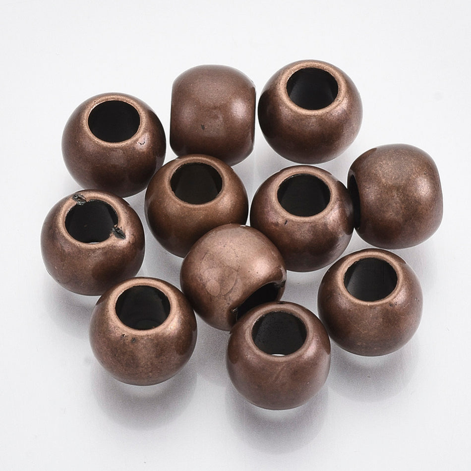Rondelle Bronze Acrylic Bead 11mm, 25pcs