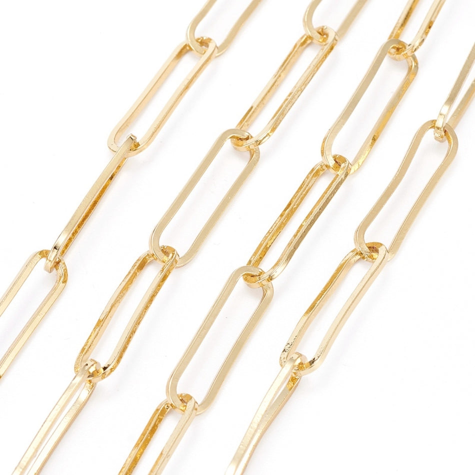 Gold-Filled Paperclip Chain, 1 Foot