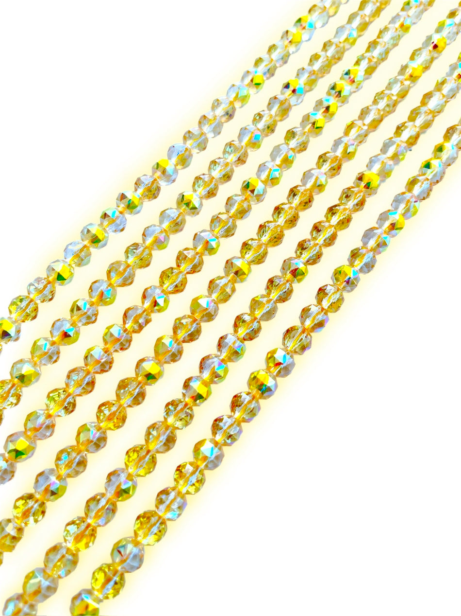 Faceted Round Crystal Strand, 8mm