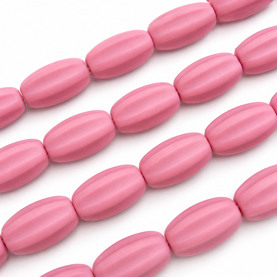 Matte Resin Barrel Bead 30mm Strand