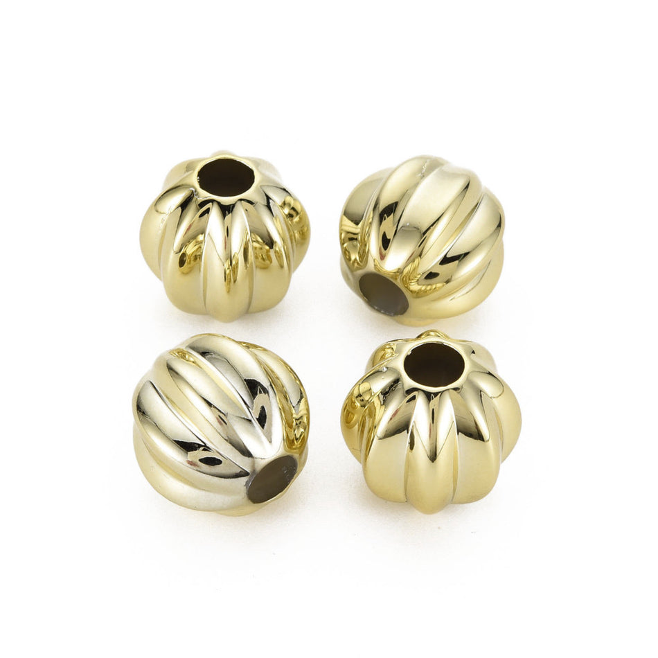 Round Gold-Plated Acrylic Beads 18mm, 10pcs