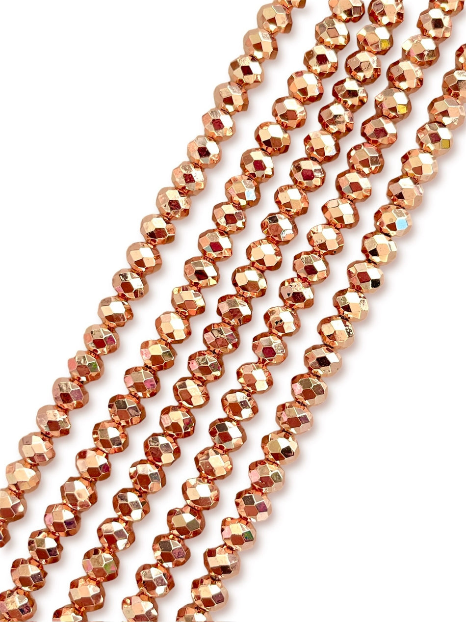 Rose Gold Rondelle Crystal Strand