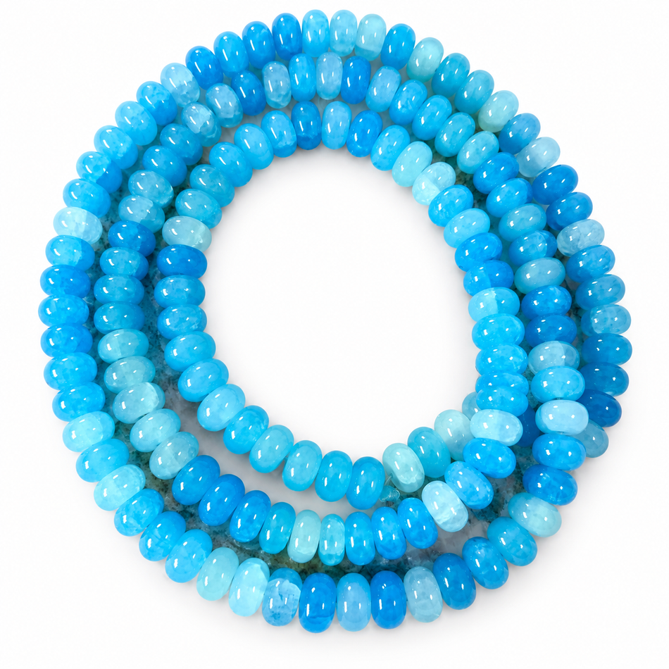 Glass Beads Strands, Rondelle, Bead Size 8.5mm, 31 inches Long Strand.