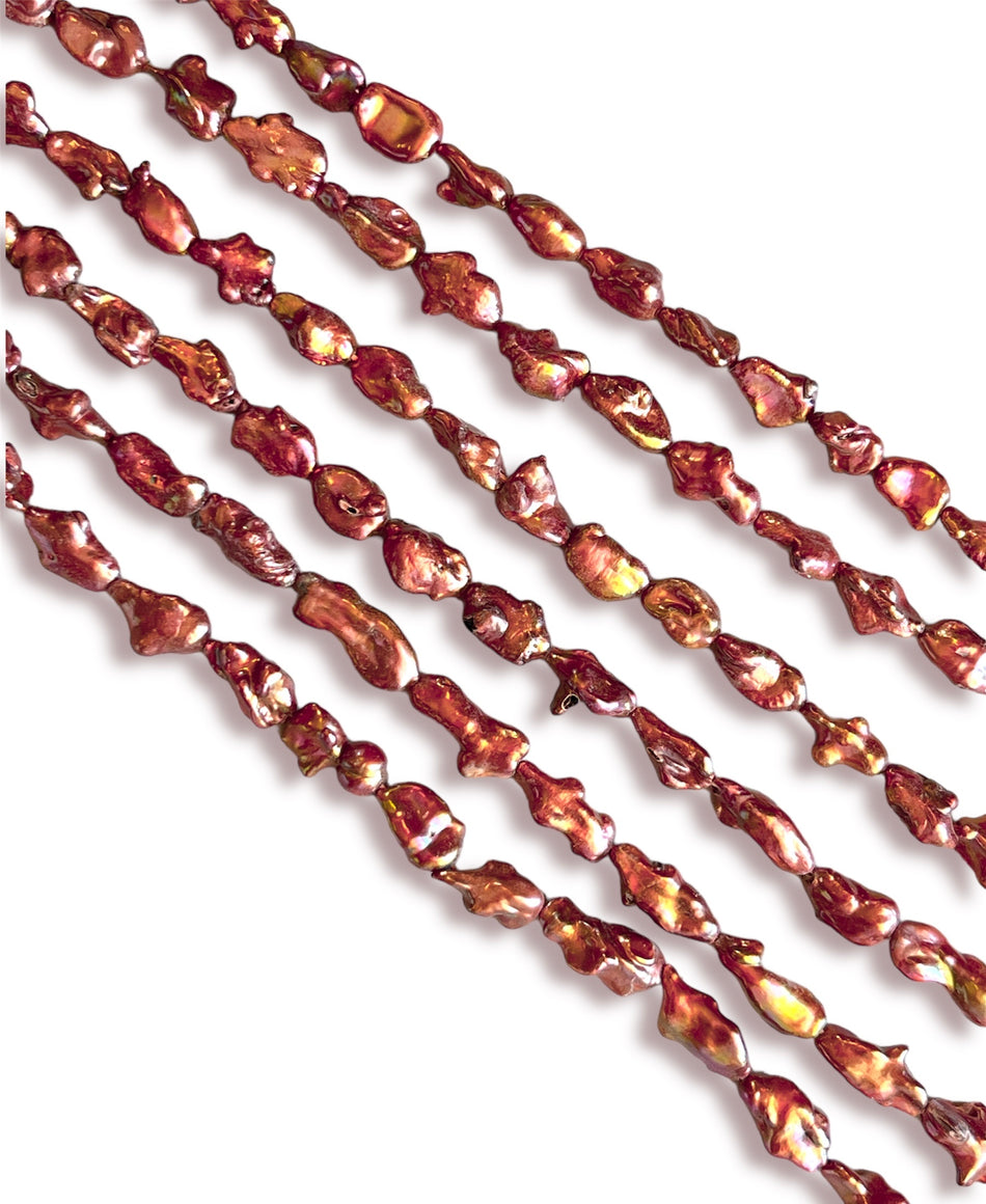 Copper Freshwater Pearl Strand, 10-12mm