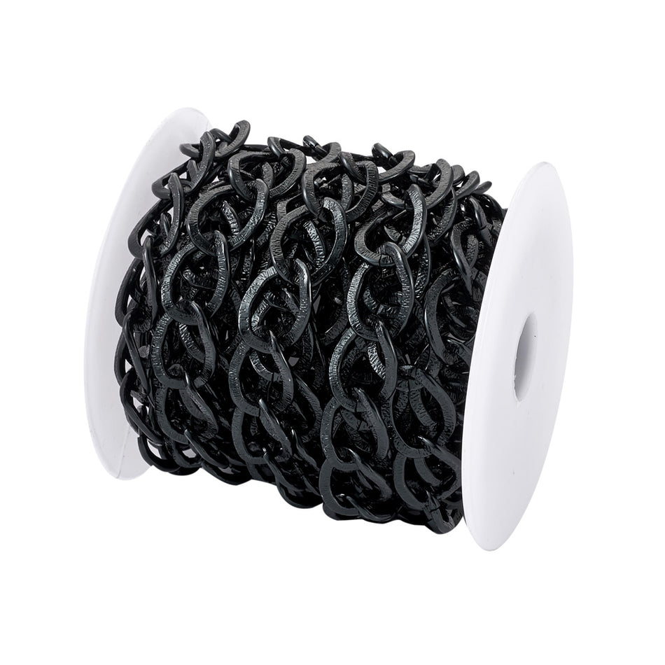 Black Aluminum Chain 20mm, 1 Yard