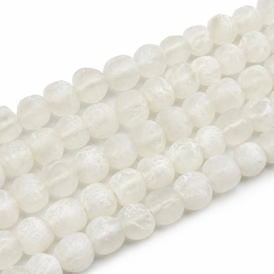 Round Resin Bead Translucent Clouded 16mm Strand