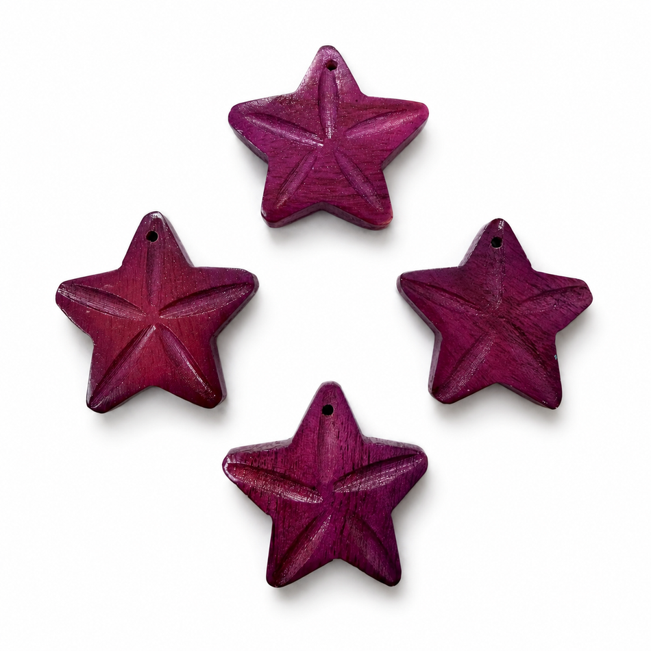 Wooden Star Bead 40mm, 1pc