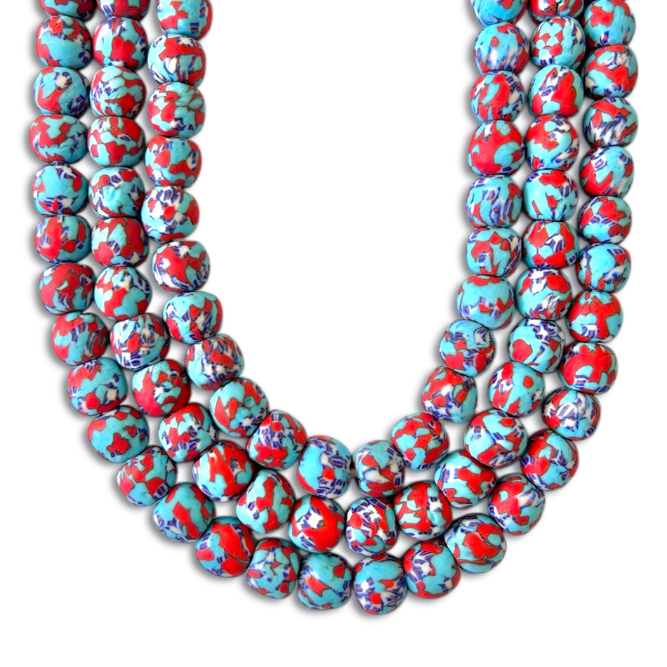 Round African Bead Strand, 14mm