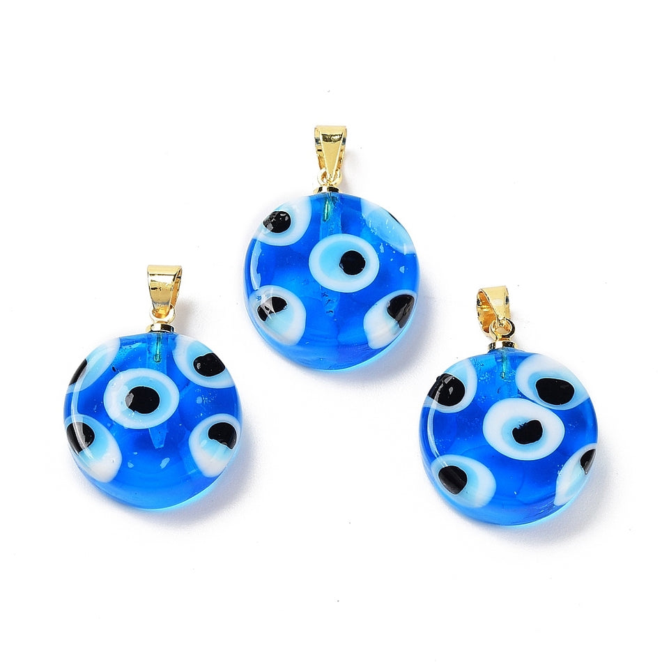 Lampwork Eye Bead Pendant 16mm, 1pc