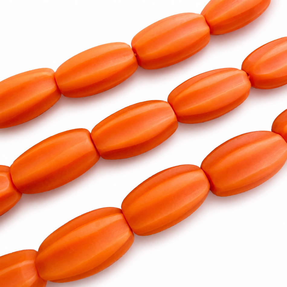 Matte Resin Barrel Bead 30mm Strand