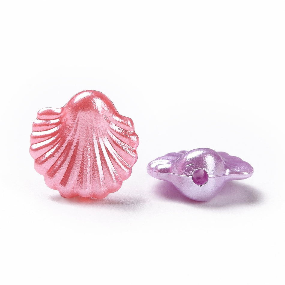 Acrylic Clam Shell Beads 14mm, 20pcs