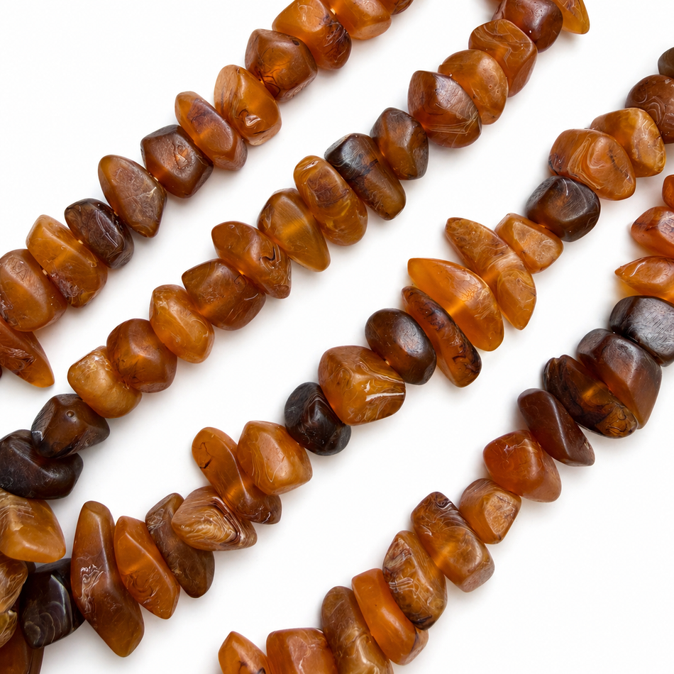 Resin Chips Translucent Color Bead 18mm Strand