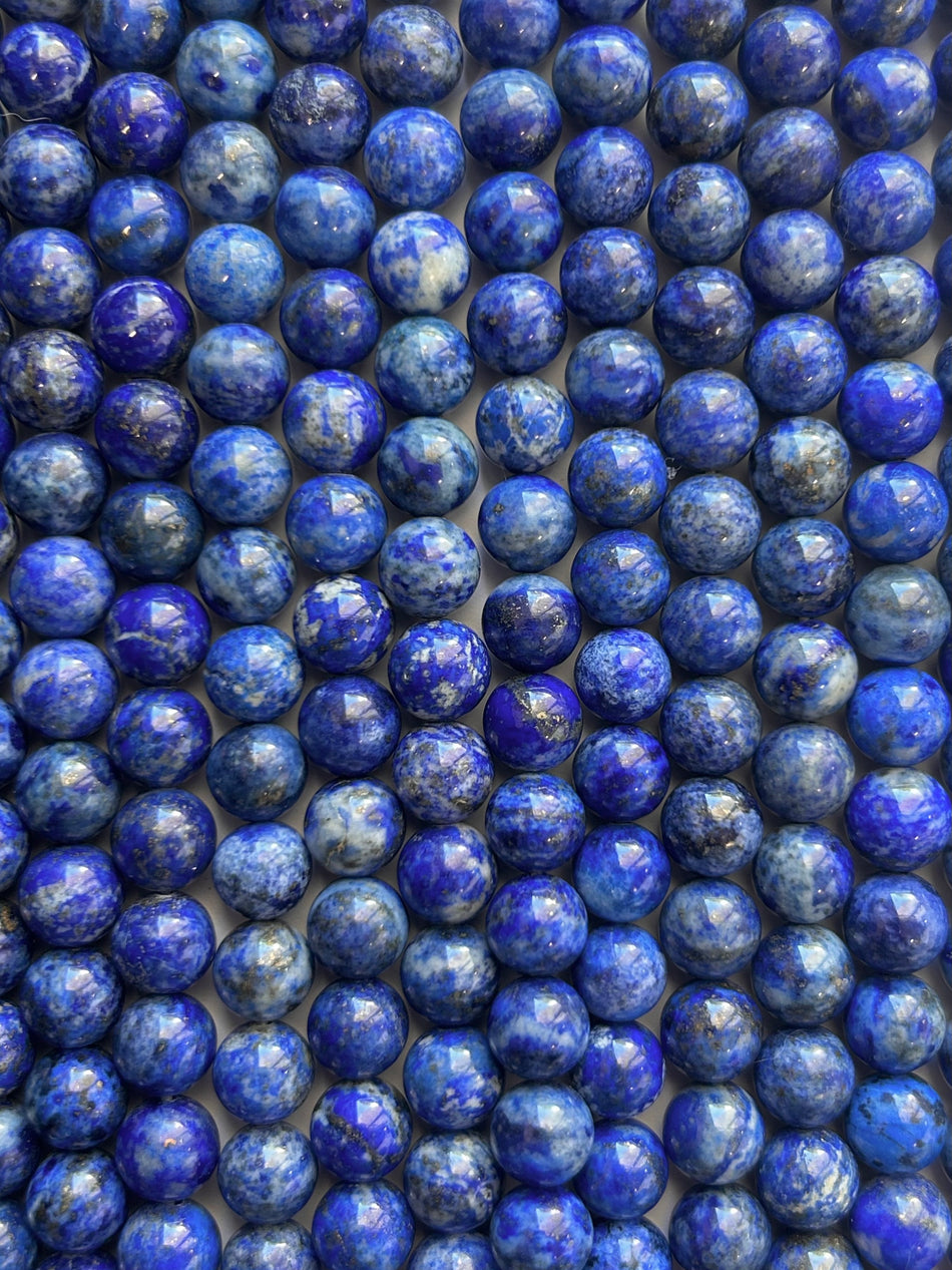Round Lapis Lazuli Bead Strand, 8mm