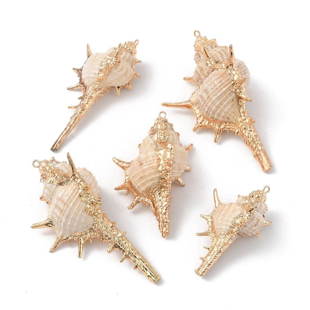 Spiral Shell Pendant 50mm, 2pcs – Damaris Beads
