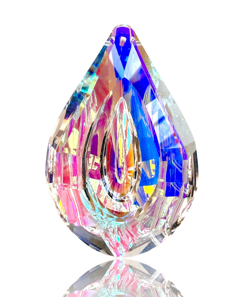 Clear AB Tornasol Crystal Drop Pendant, 1pc