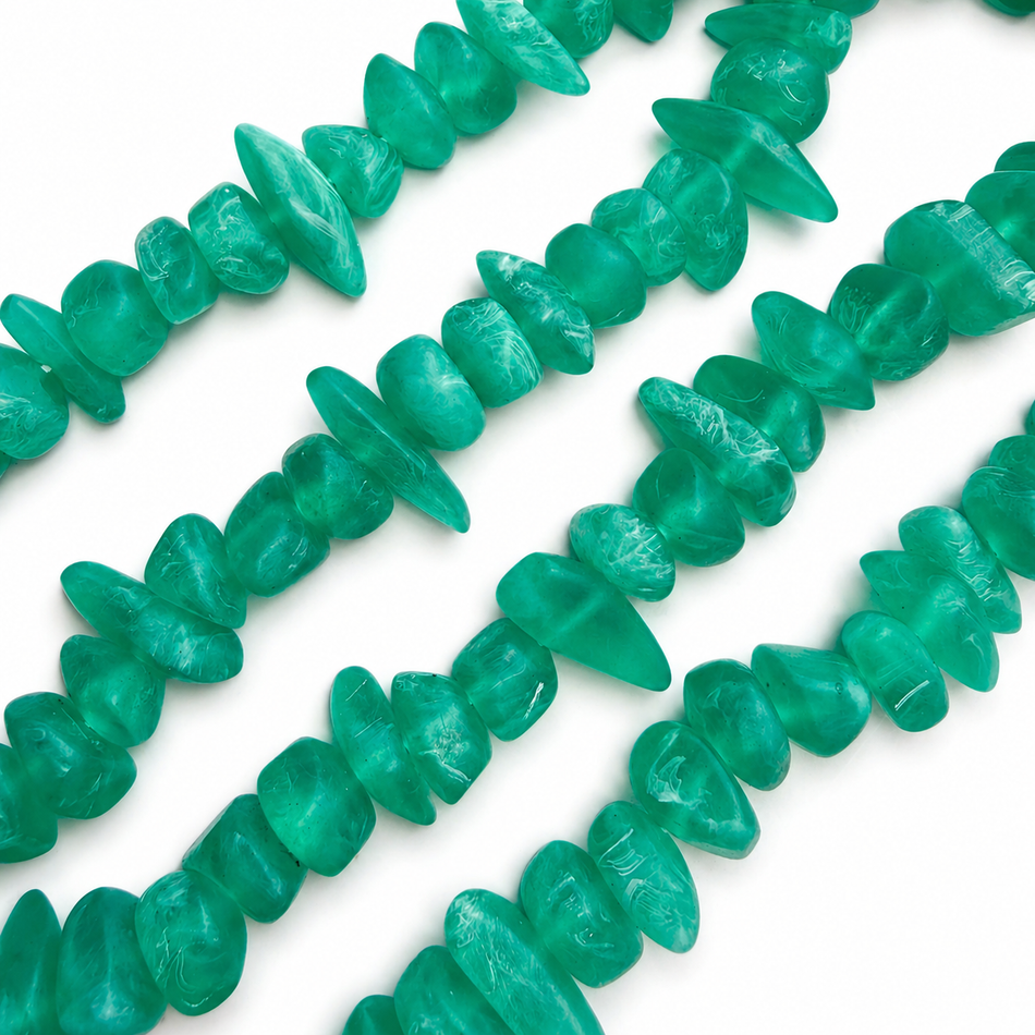 Resin Chips Translucent Color Bead 18mm Strand