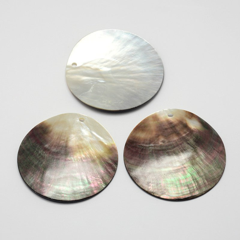 Natural Shell Circular Pendant 58mm, 1pc