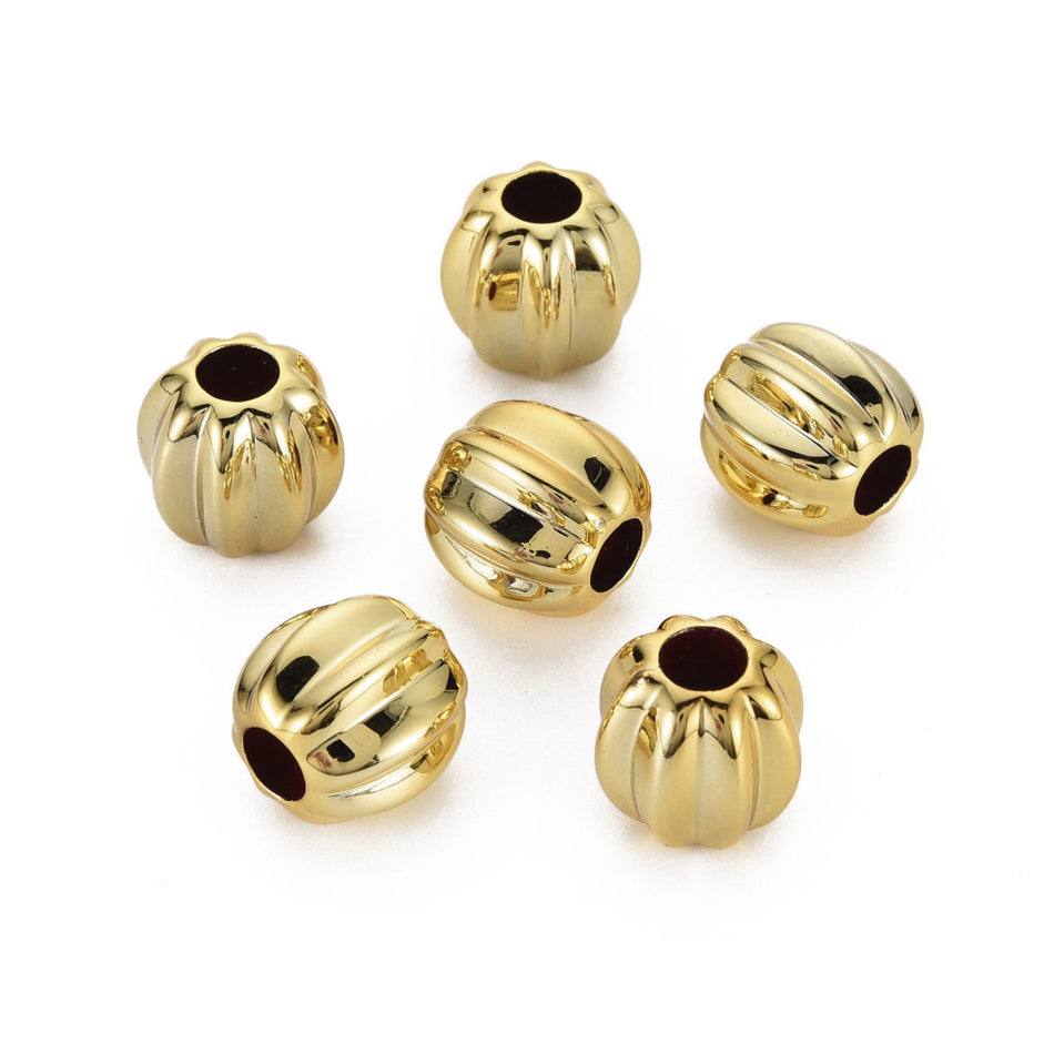 Round Gold-Plated Acrylic Beads 14mm, 20pcs