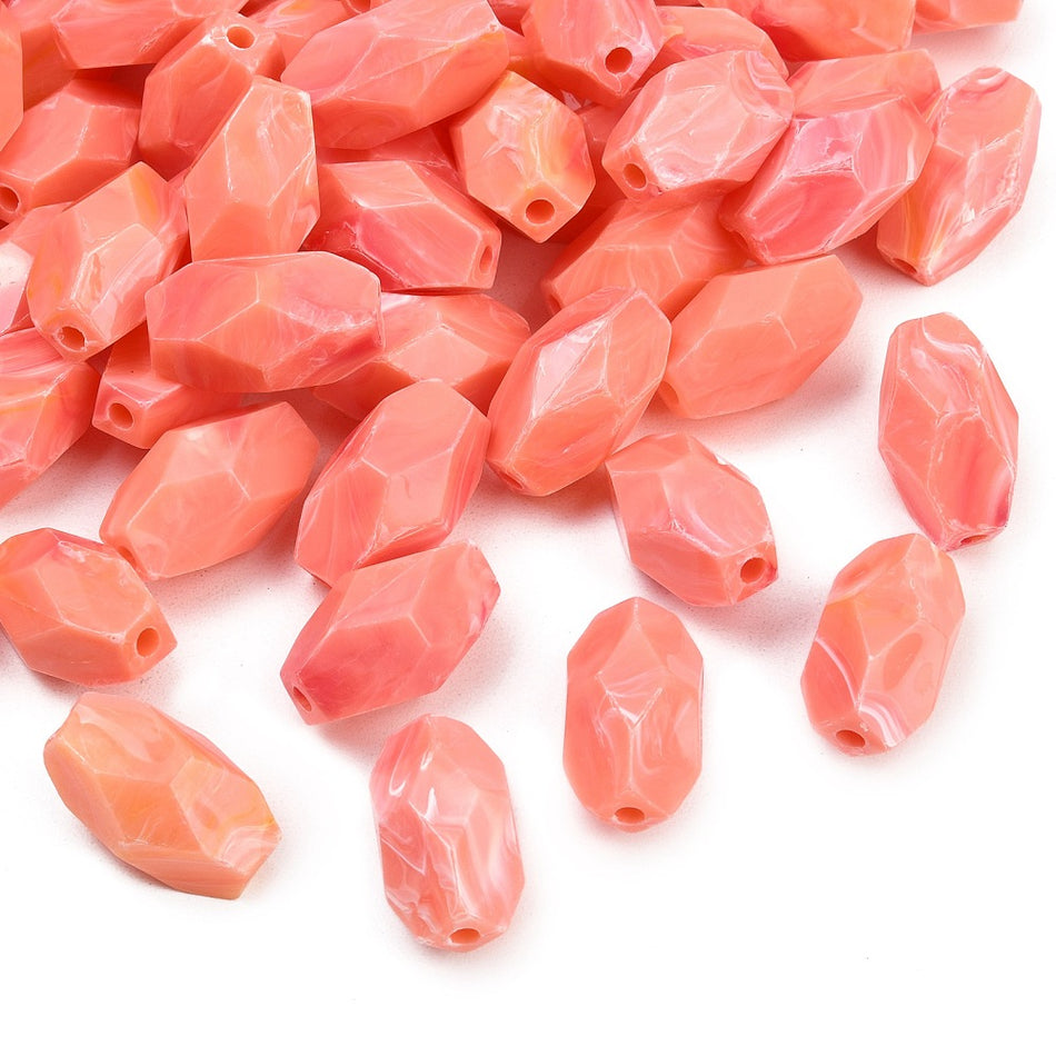 Acrylic Faceted Polygon Beads 26mm, 10pcs
