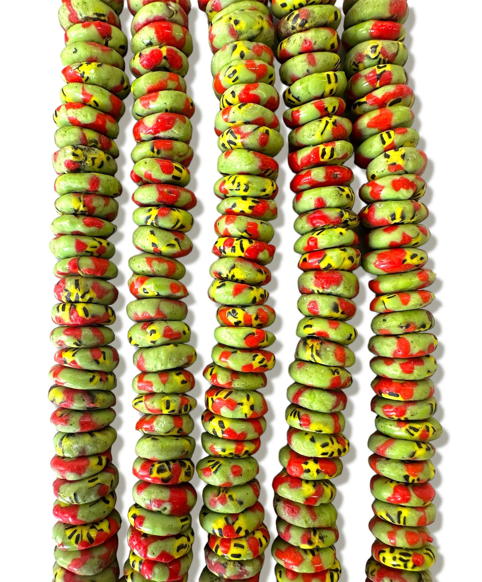 African Rondelle Beads 14mm, 1 Strand