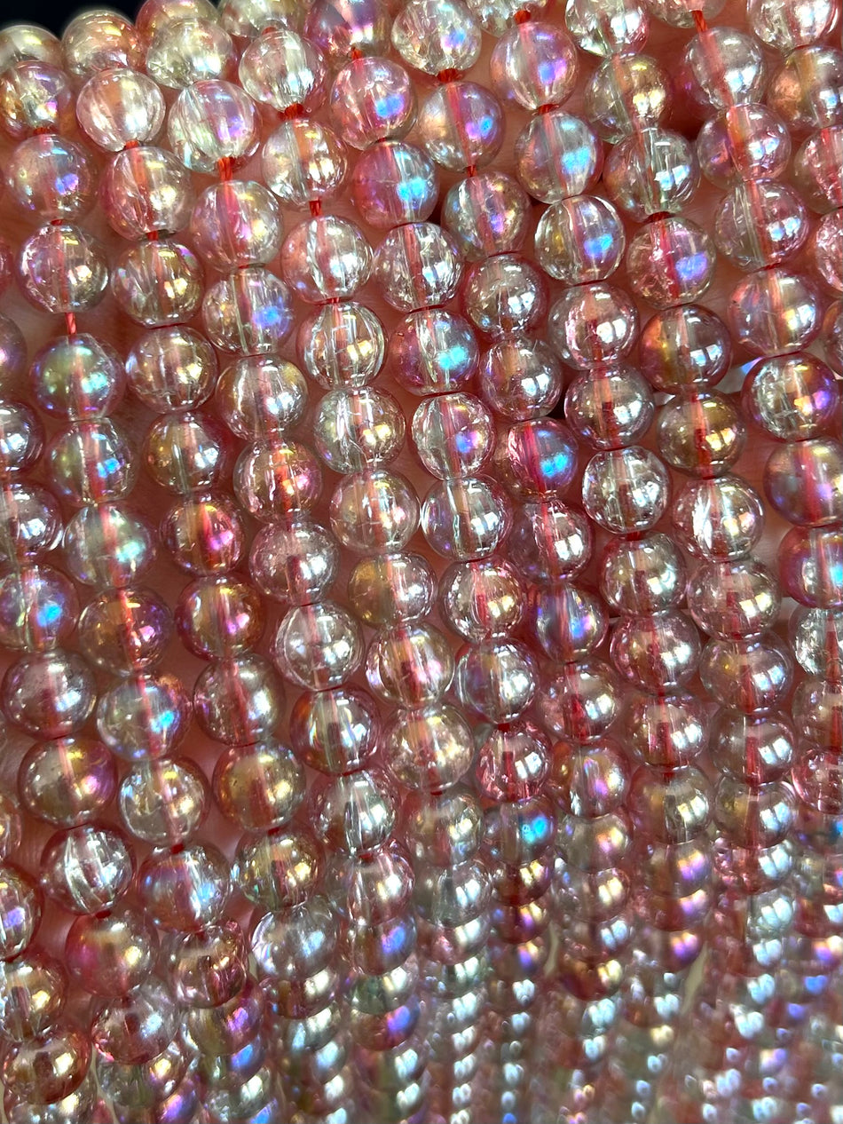 Round Pearlized Crystal Strand, 8mm