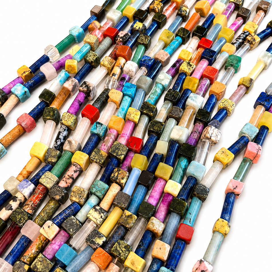 Mixed Shape Bead, 15” Strand, Assorted color, Bead Size 6-12mm