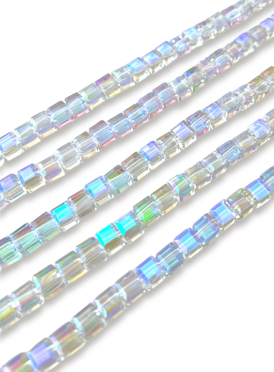 Tornasol Cube Crystal Strand, 8mm