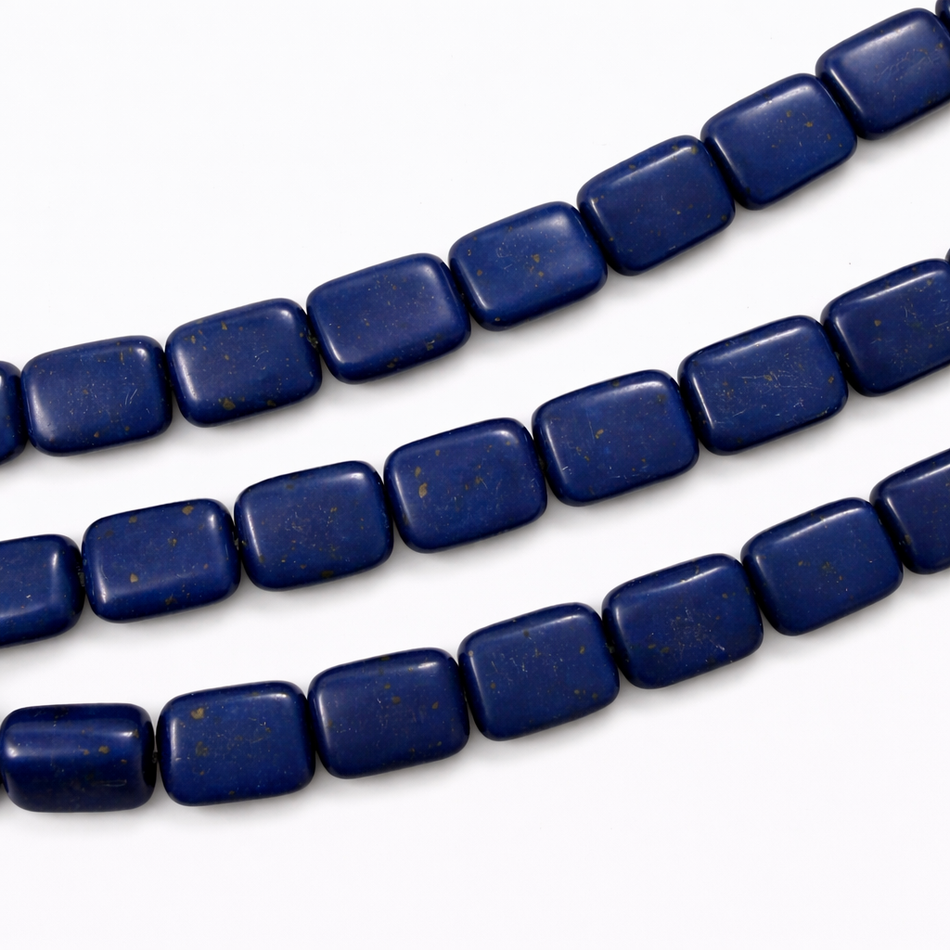 Royal Blue Square Gemstone Bead 10mm Strand