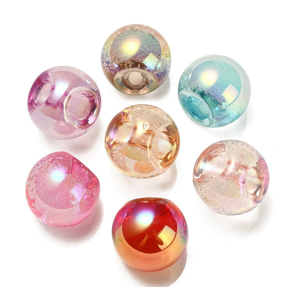 Mixed Color Bubble Acrylic Beads 20mm, 10pcs