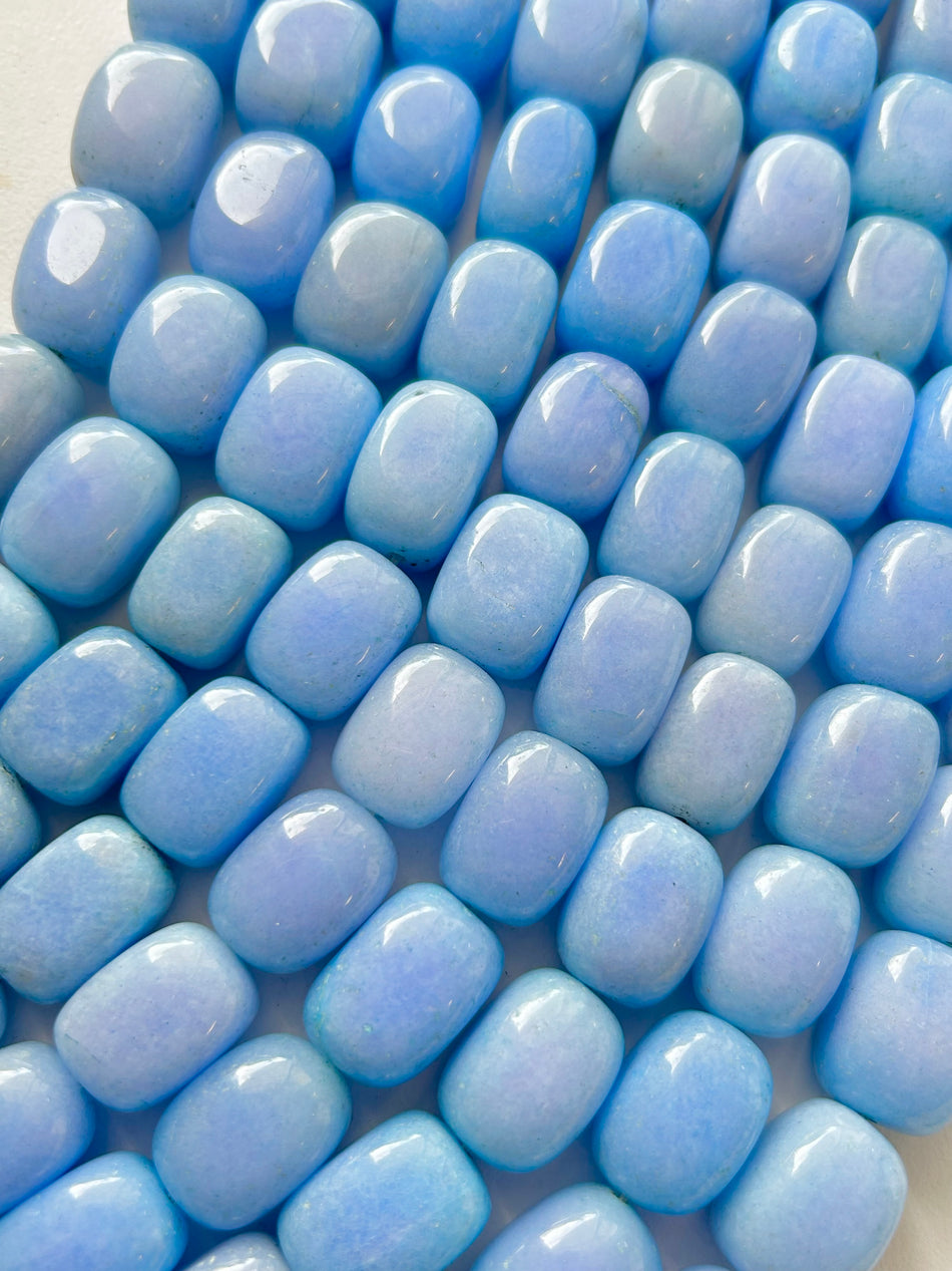 Blue Nugget Bead Jade Strand, 18mm