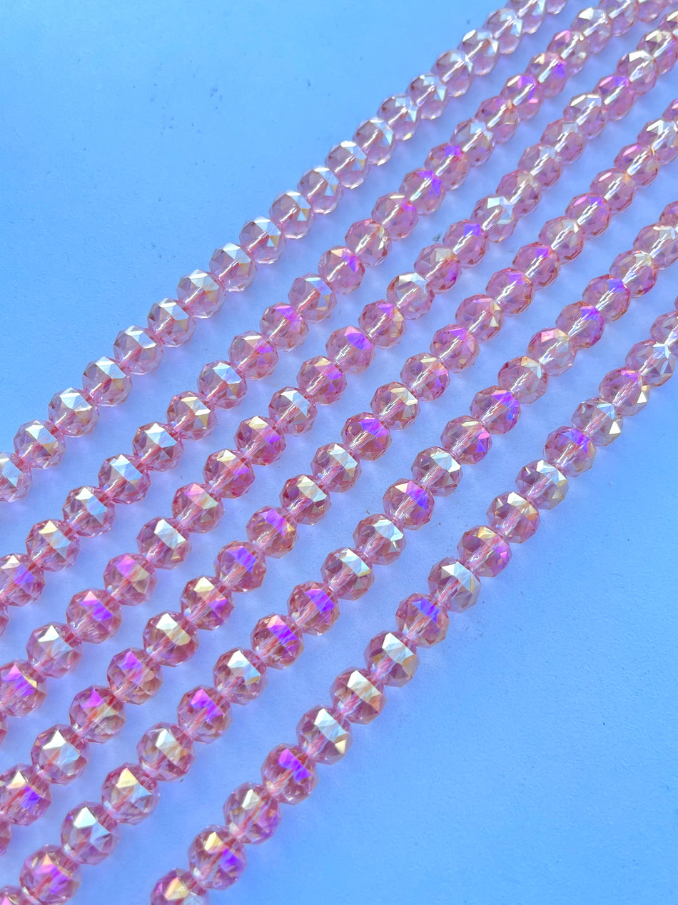 Faceted Crystal Round Strand, 10mm