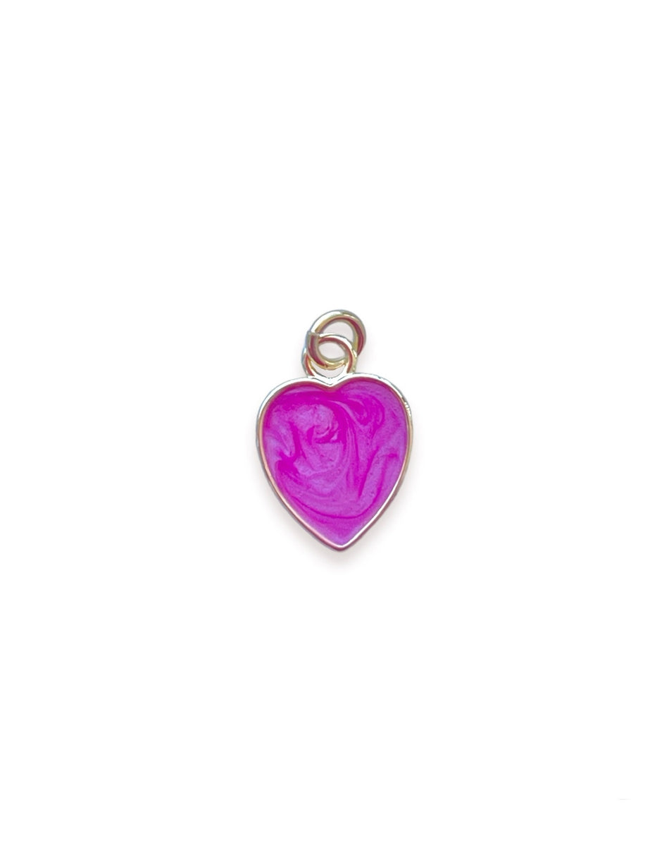 Gold Filled Pink Heart Pendant, 1pc