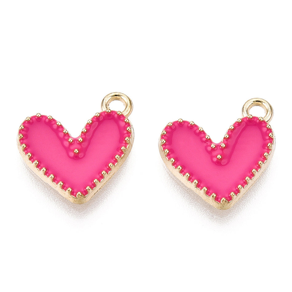 Gold-Filled Heart Charm, 12pcs