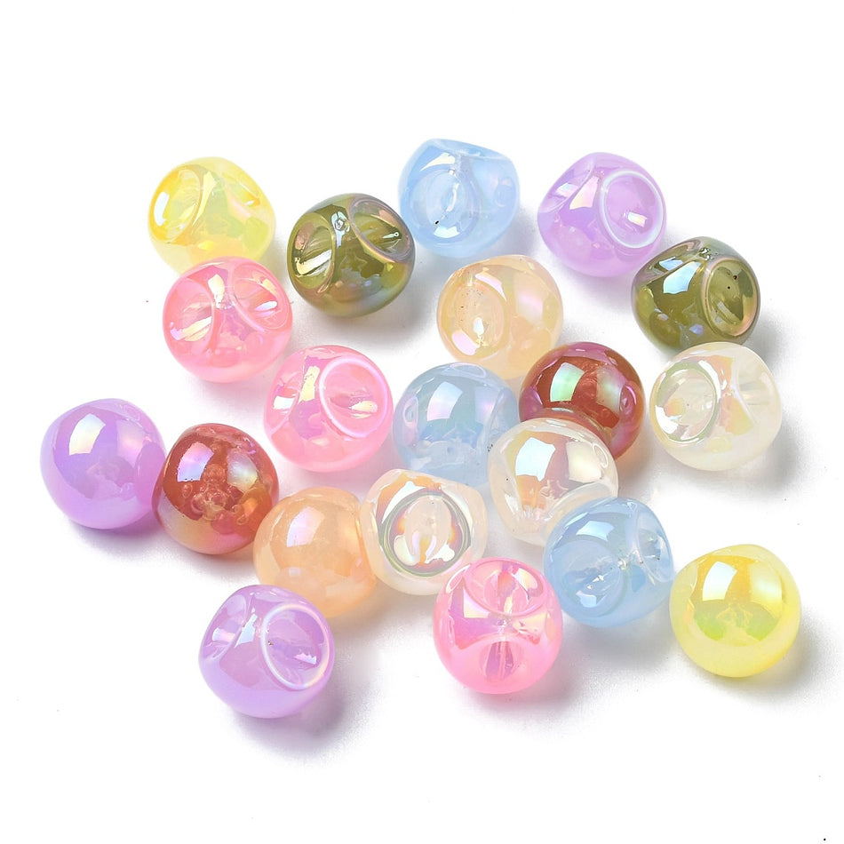 Mixed Color Bubble Acrylic Beads 16mm, 10pcs