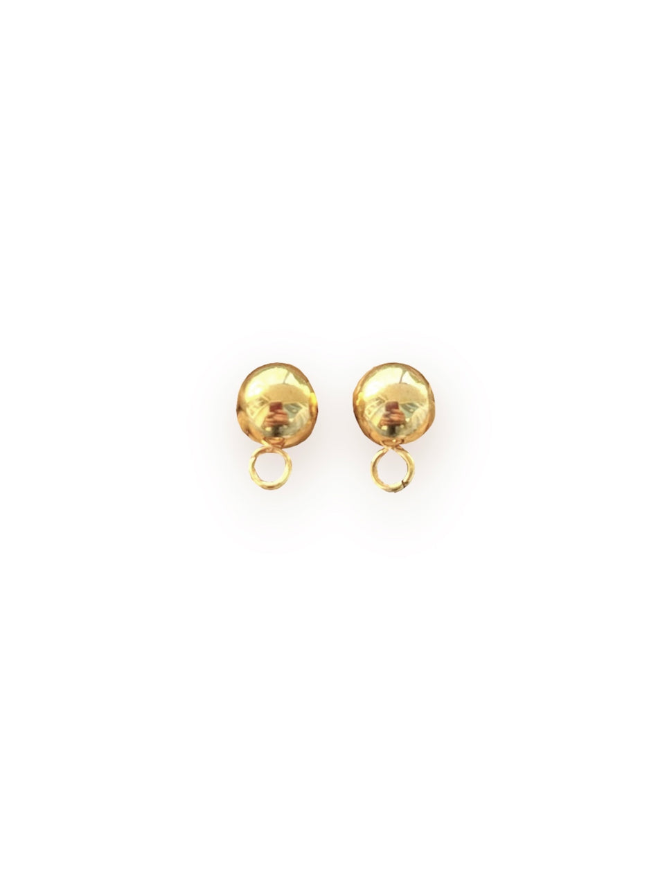 Gold Filled Round Stud Earrings, 1 Pair