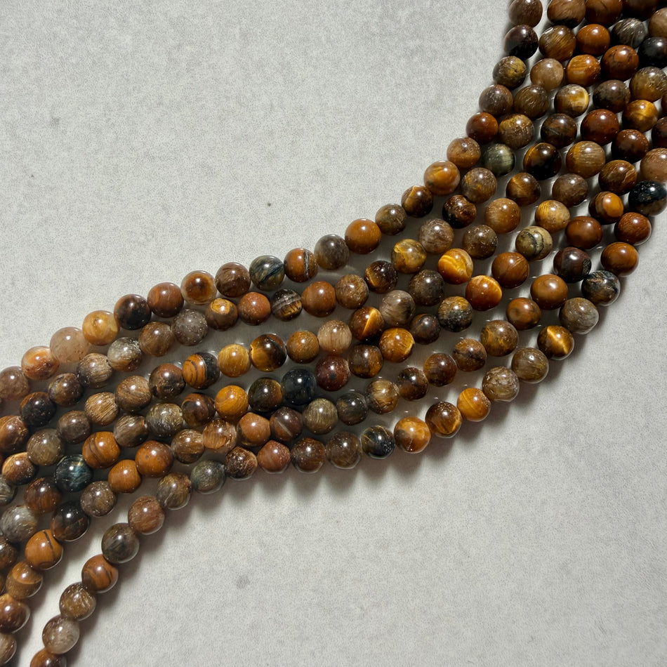 Round Tiger Eye Bead 6mm Strand