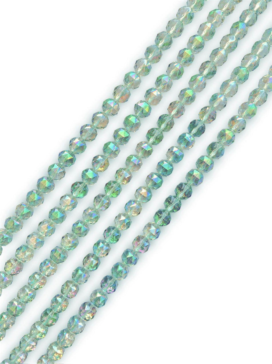 Faceted Round Crystal Strand, 12mm