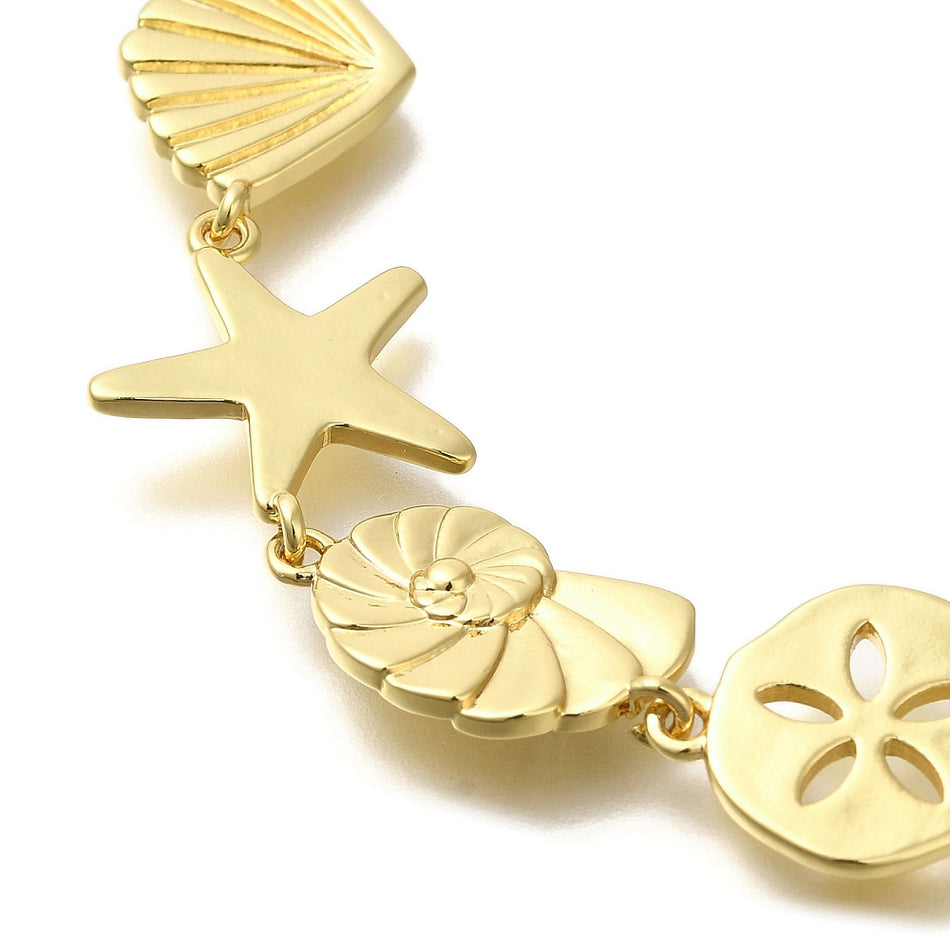 18k Gold-Plated Necklace with Summer Charms 16 inches, 1pc