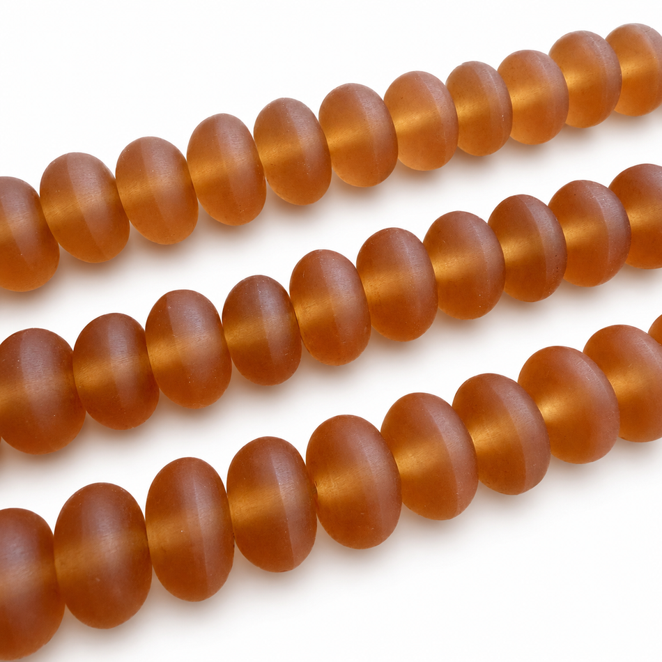 Transparent Matte Resin Rondelle Bead 18mm Strand