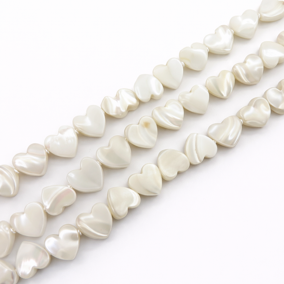 Mother of Pearl Heart Bead Strand