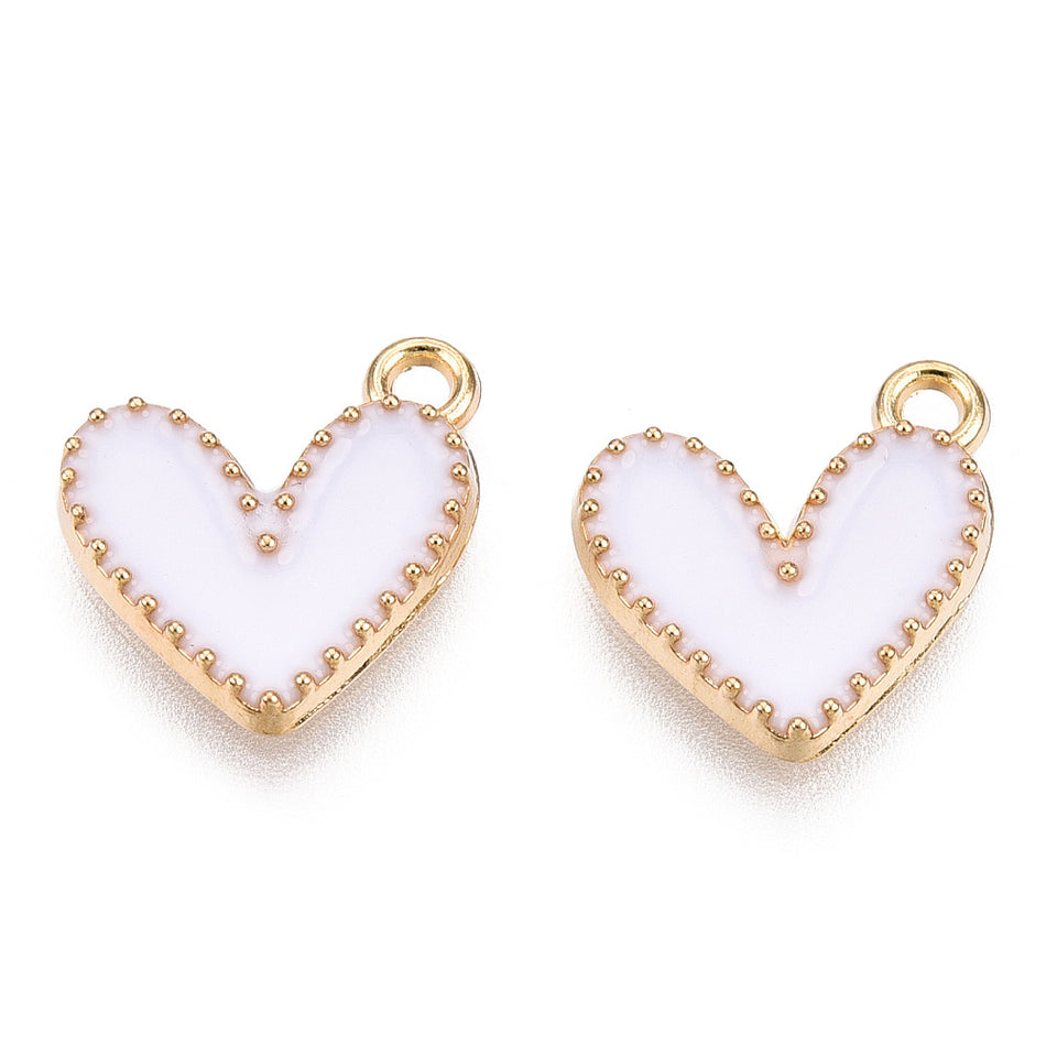 Gold-Filled Heart Charm, 12pcs