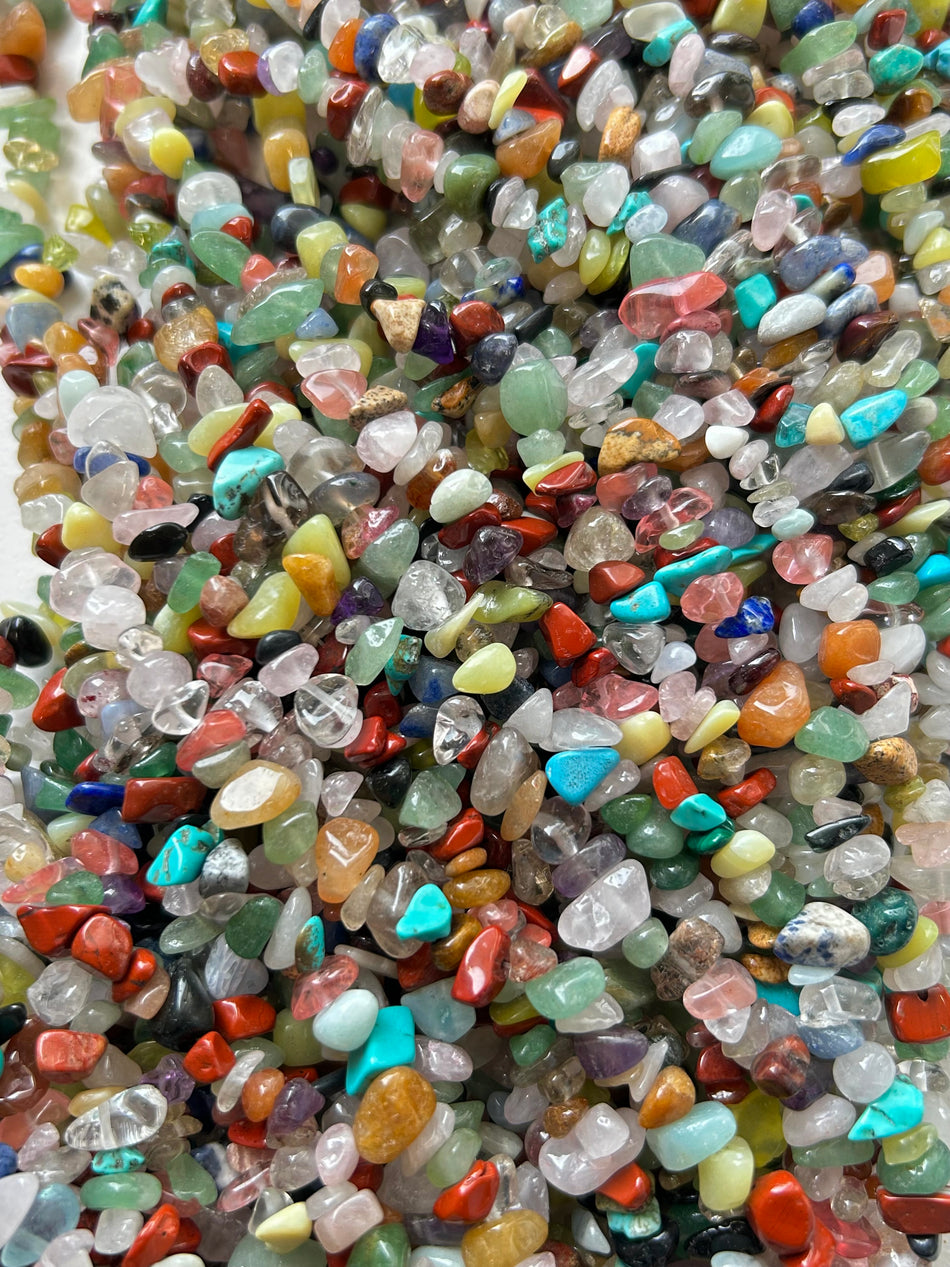 Multi Gemstone Chip Strand, 8-10mm