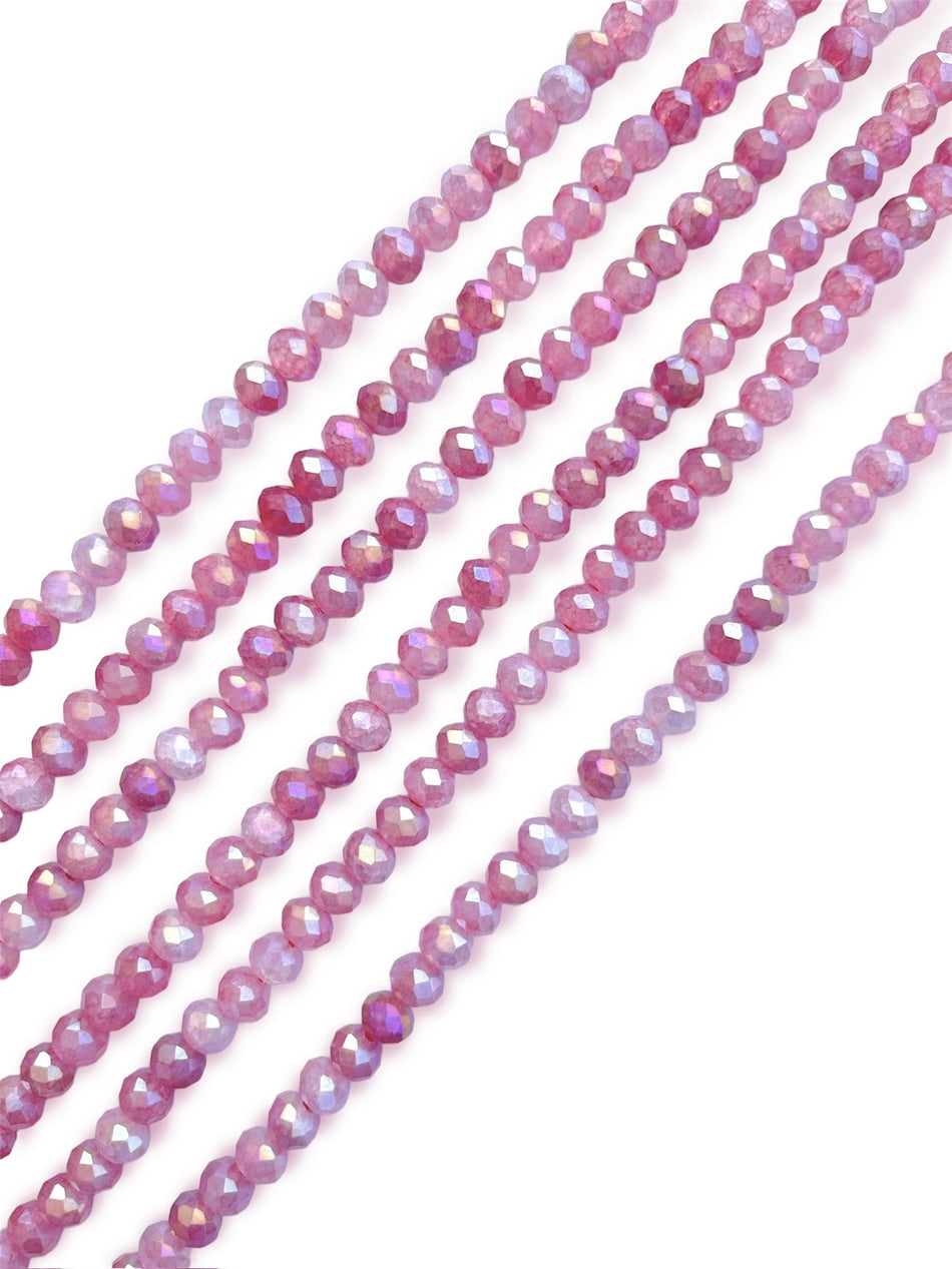 Faceted Rondelle Crystal Strand, 8mm