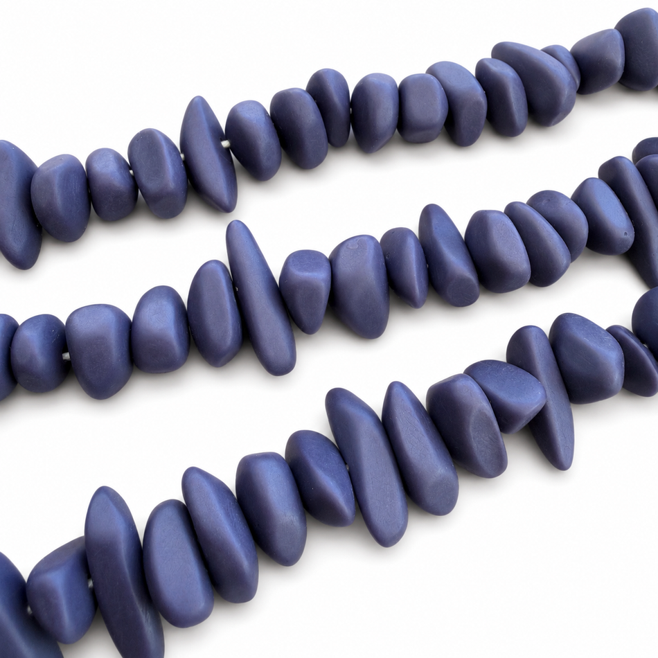 Solid Matte Resin Pebble Bead 20mm Strand