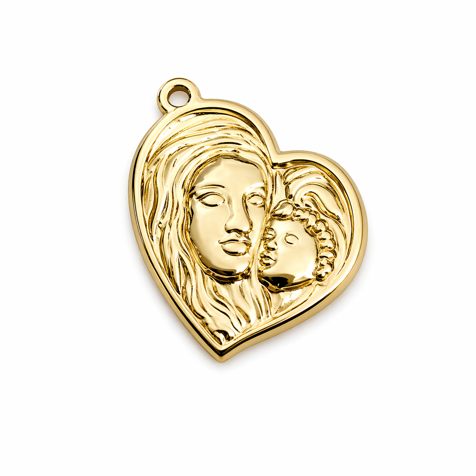 Stainless Steel Heart Pendant 18mm, 1pc