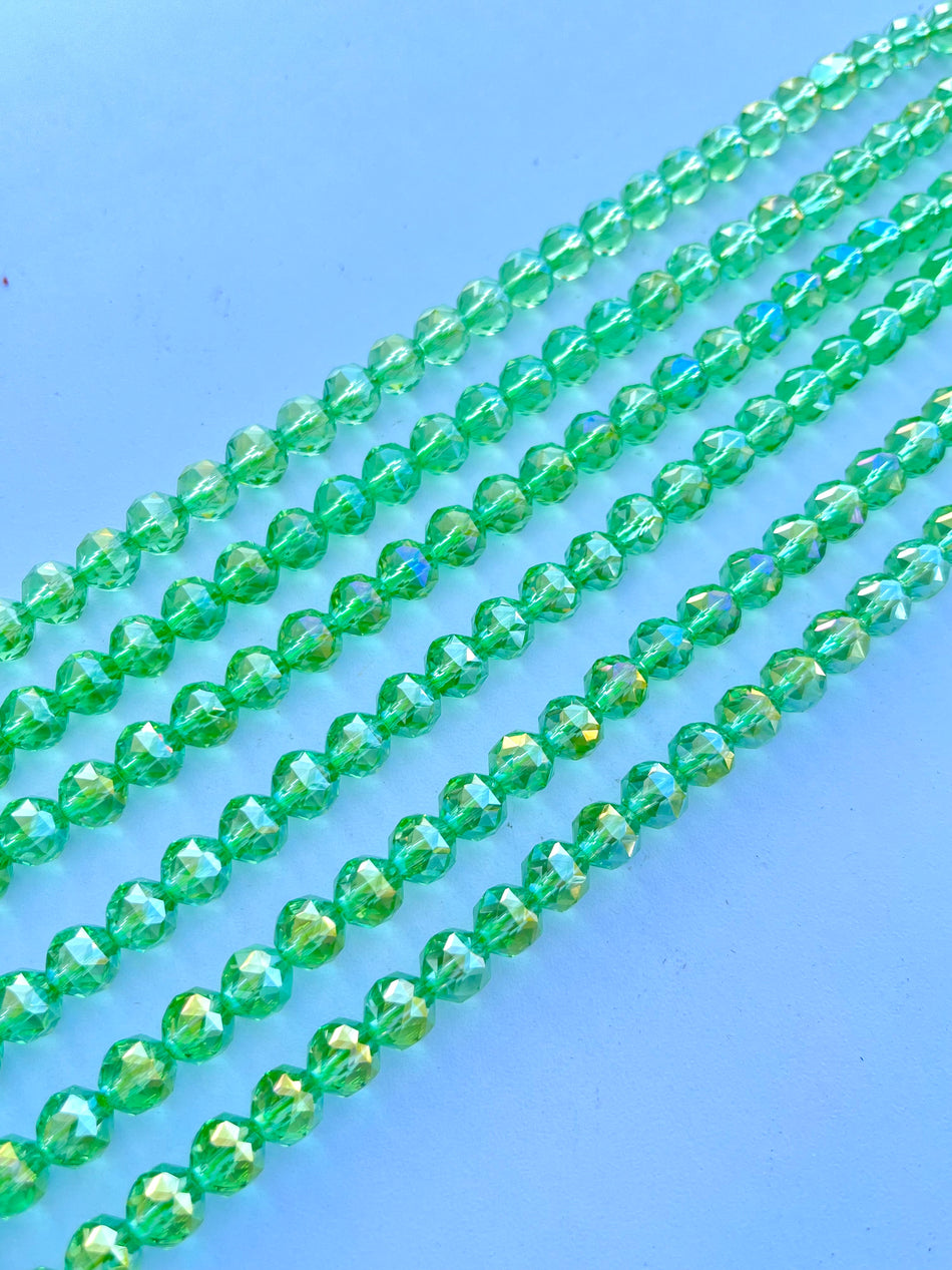 Faceted Crystal Round Strand, 10mm