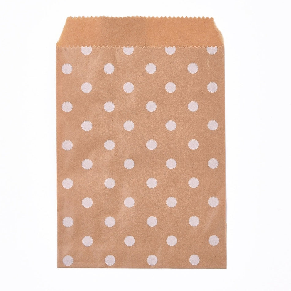 Polka Dot Paper Bags, 100pcs