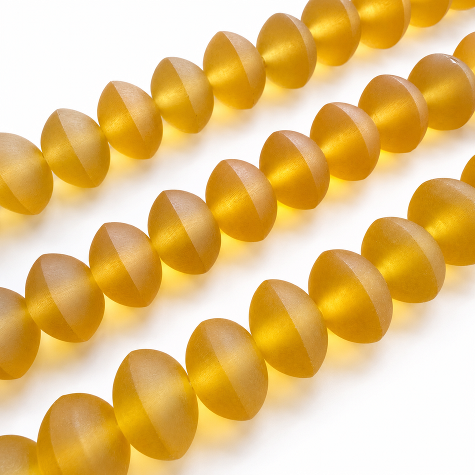 Transparent Matte Resin Rondelle Bead 18mm Strand
